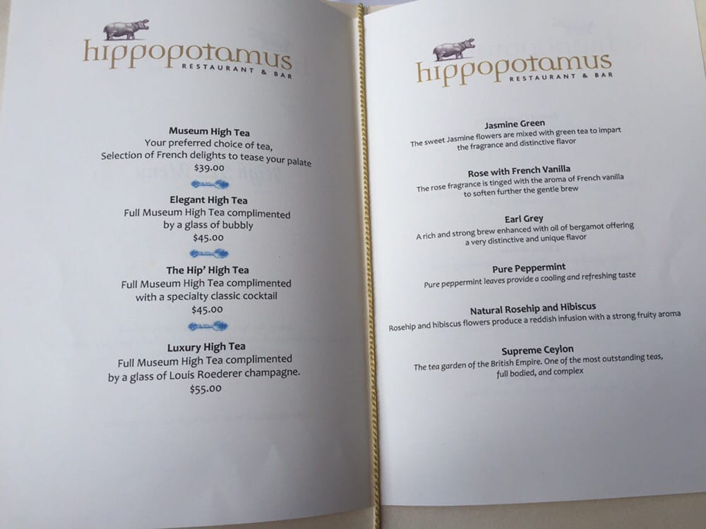 Hippopotamus Restaurant Menu In English Hippopotamus Restaurant Menu In English