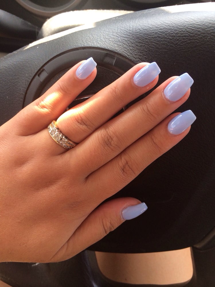 Overlay With Periwinkle Blue Shellac By Anna She Definitely Is My Photo Of Lynns Nails Elk Grove Ca United States Overlay With Periwinkle