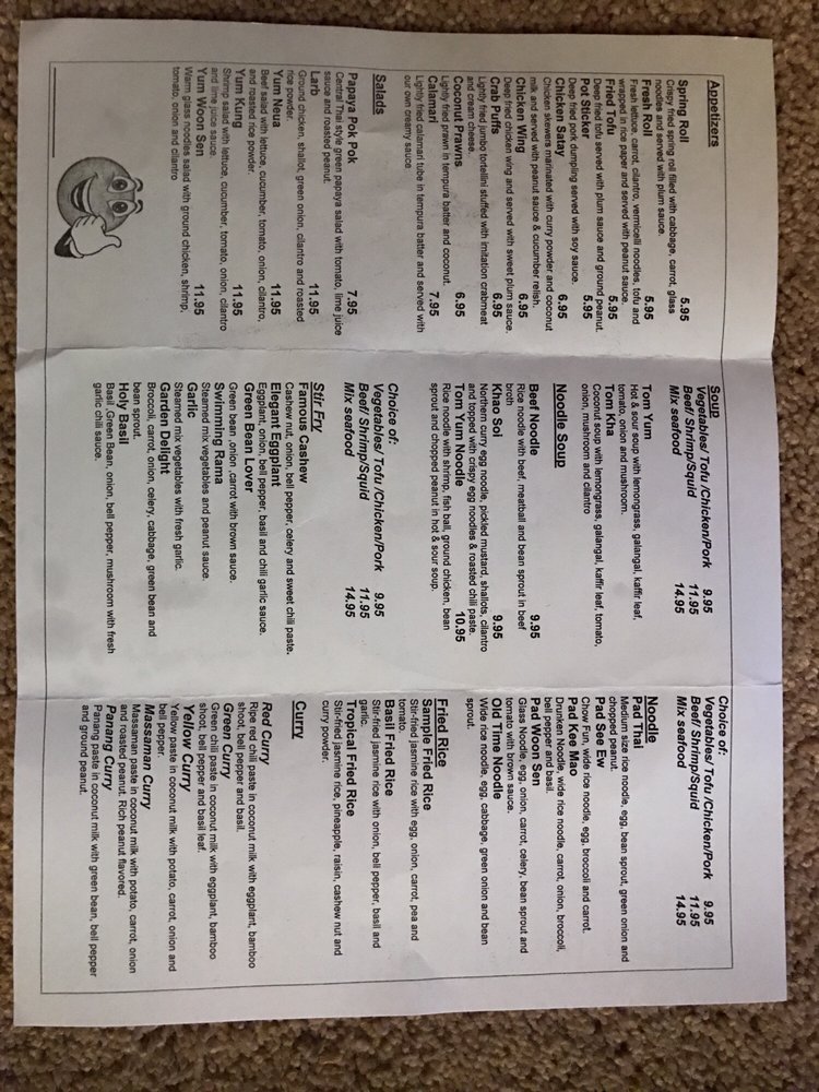 Online Menu Of Chalerm Thai Cuisine Restaurant Cottage Grove