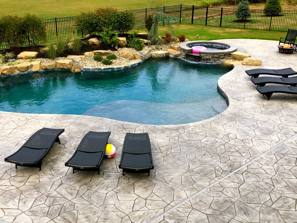 Pool With Stamped Concrete Deck Bethlehem Pa Yelp