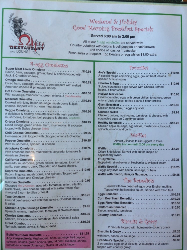 Omega Restaurant Milpitas Menu Omega Restaurant Milpitas Menu