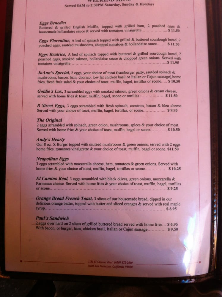Joann Cafe South San Francisco Menu Joann Cafe South San Francisco Menu