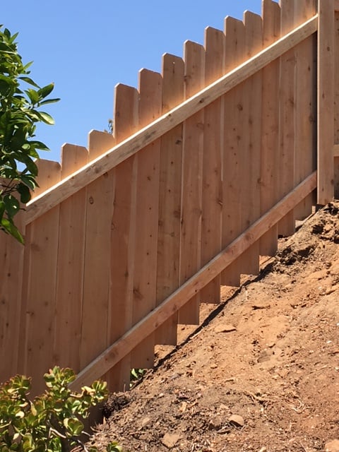 Long Cedar Wood Fence Built Up A Steep Hill In Rancho Quitos Yelp Photo Of Vindel S Construction San Go Ca United States Long Cedar Wood