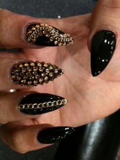 Black and Gold Nails. 3D Nail Art; Sactown Nails; Sactown ...
