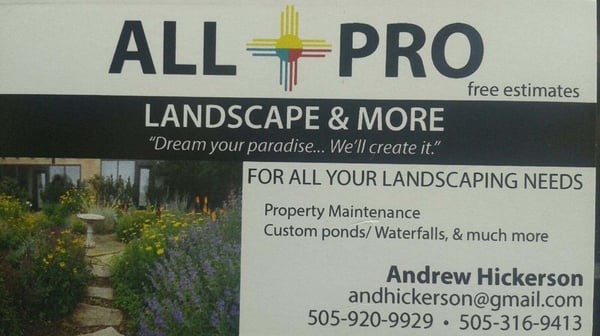 All Pro Landscaping & More - Landscaping - Santa Fe, NM - Phone Photo for All Pro Landscaping & More - All Pro Landscaping & More - Landscaping - Santa Fe, NM - Phone