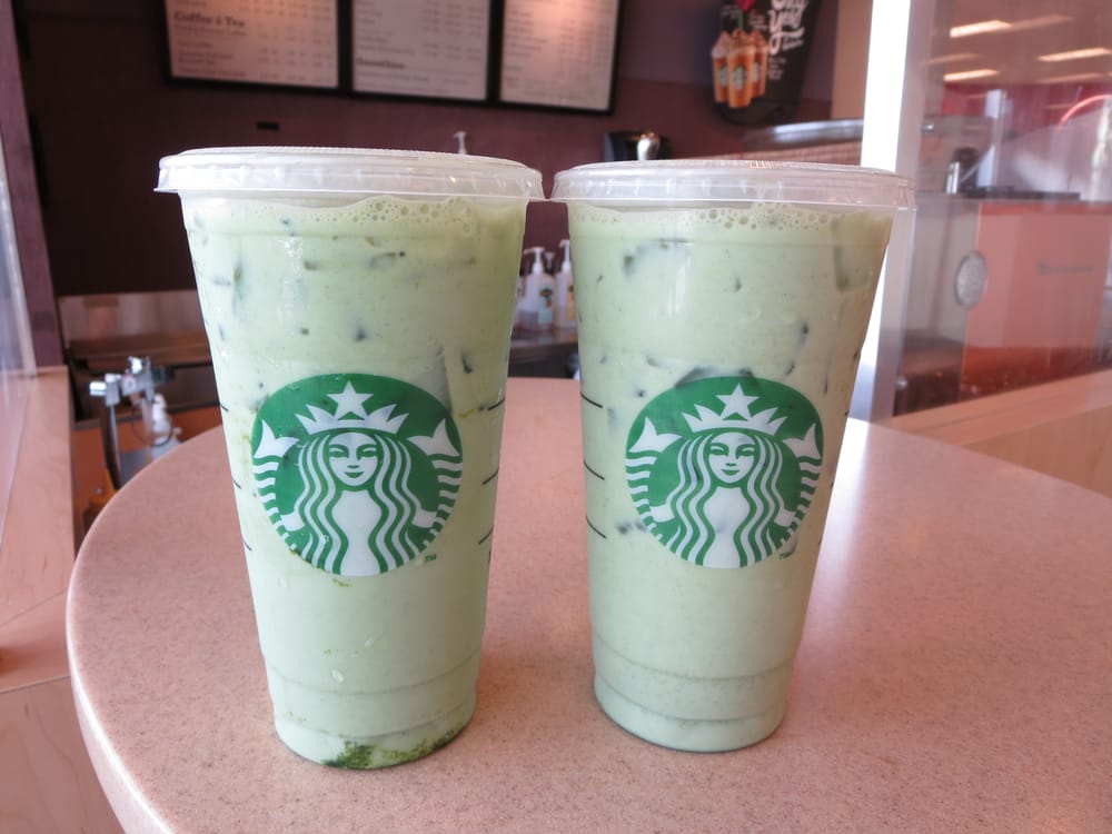 Two venti iced green tea lattes, sweetened, with 2 milk. Yelp