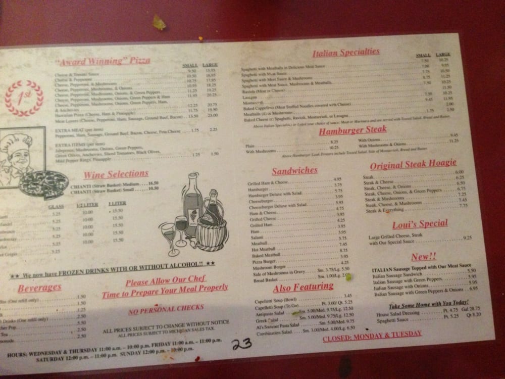 Louis Pizza Hazel Park Michigan