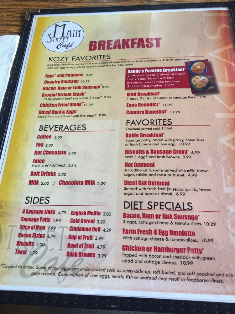 Main Street Cafe Monroe Wa Menu Main Street Cafe Monroe Wa Menu