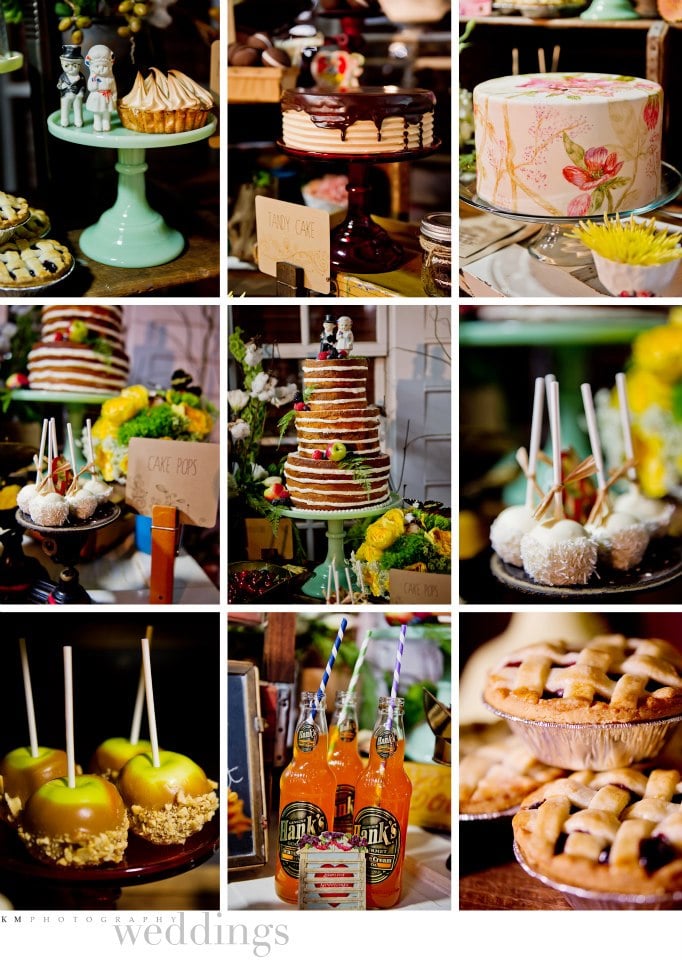 Mini Pies, Naked Cake, Cake Pops, Painted Cake, and Caramel Apples on