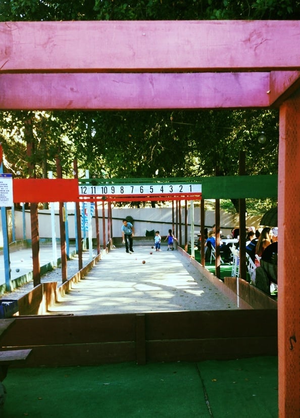 Kiddos playing bocce ball while mommy and daddy enjoyed wine tasting and pizza. Yelp