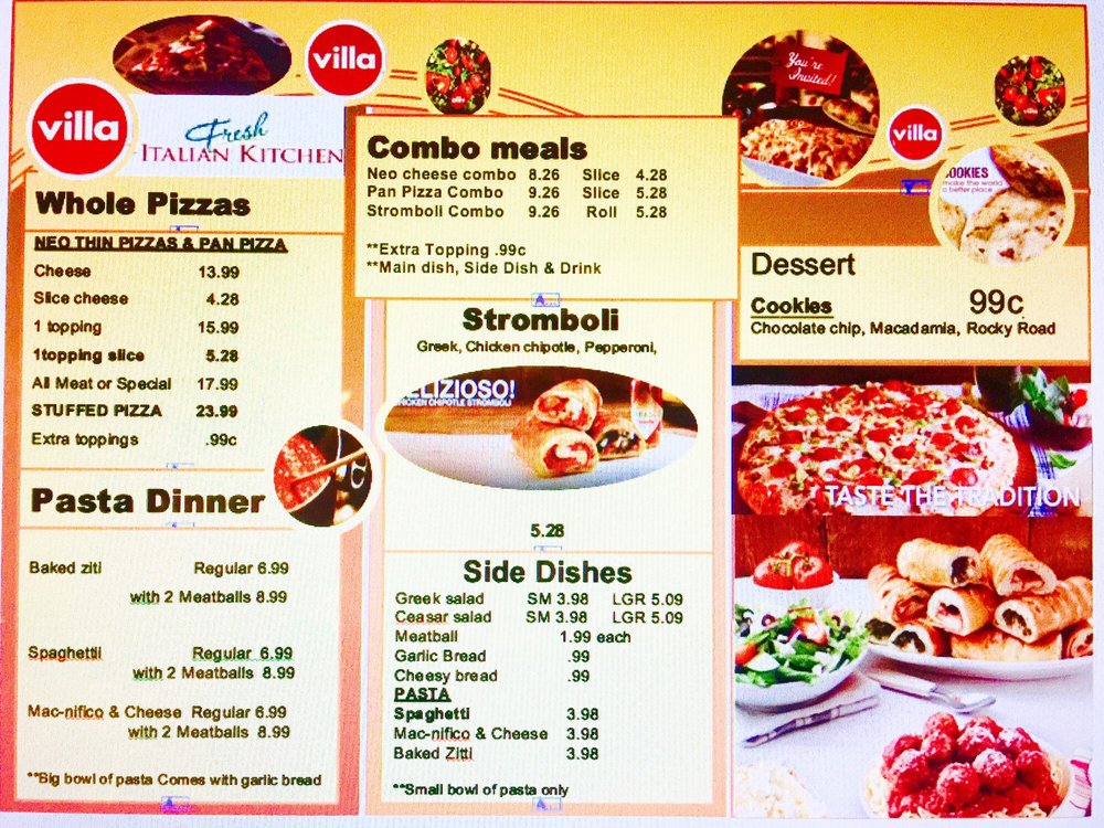 Online Menu Of Villa Fresh Italian Kitchen Restaurant Hurst
