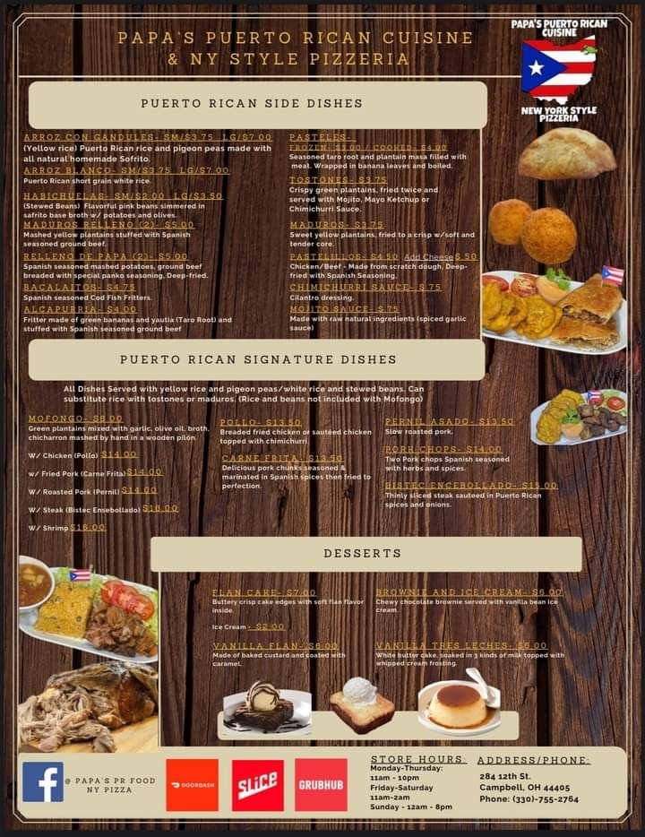 Papa's Puerto Rican Cuisine & New York Style Pizzeria