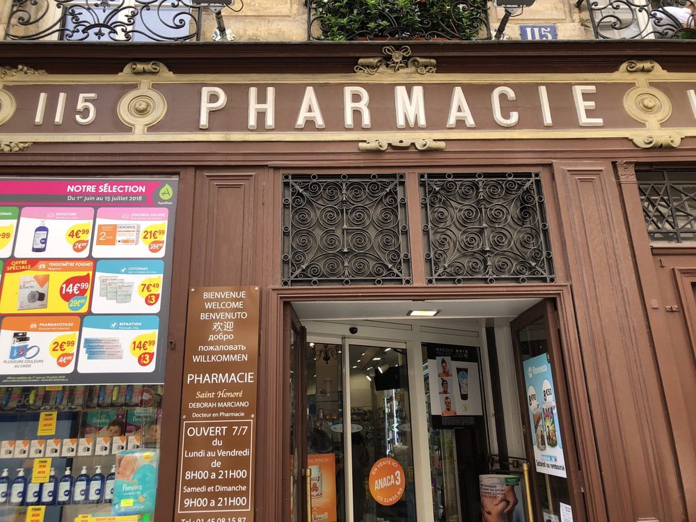 Pharmacie Saint Honoré Pharmacy 115 rue SaintHonoré, Châtelet/Les Halles, Paris, France