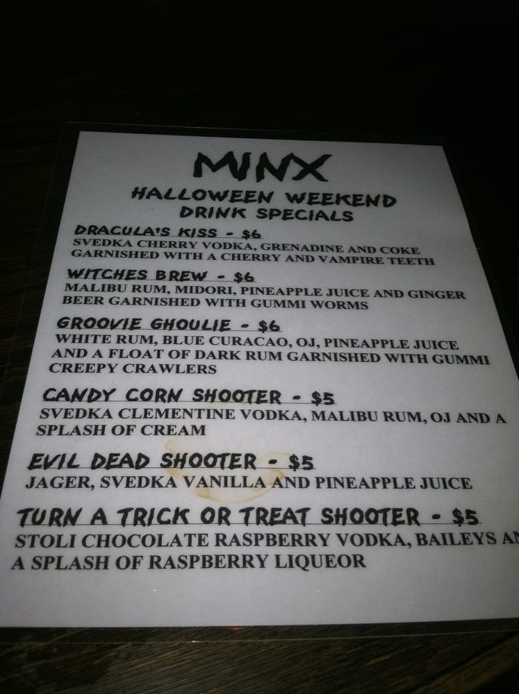 The Halloween Drink Menu Yelp