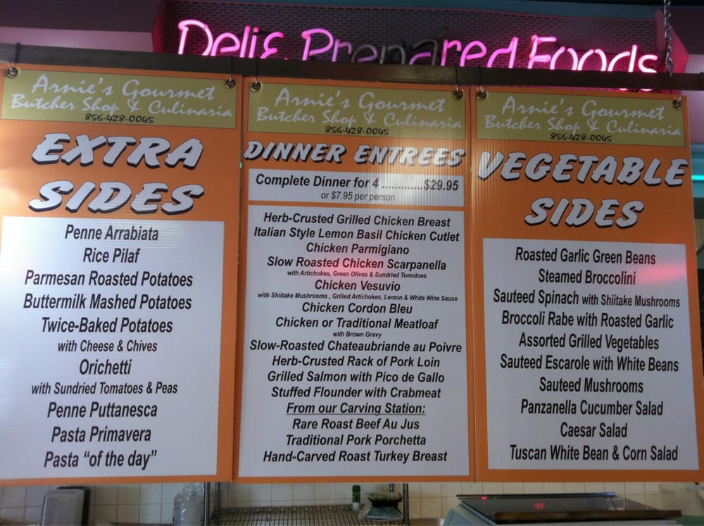 Online Menu of Arnies Butcher and Gourmet Shop Restaurant, Cherry Hill