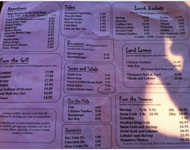 Steamers Seafood Grill & Oyster Bar CLOSED Seafood 107 Perimeter