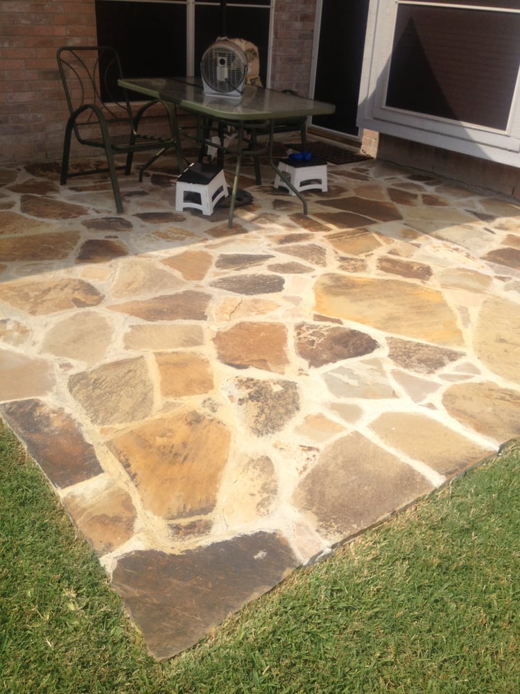 Flagstone Overlay On Concrete Patio Yelp