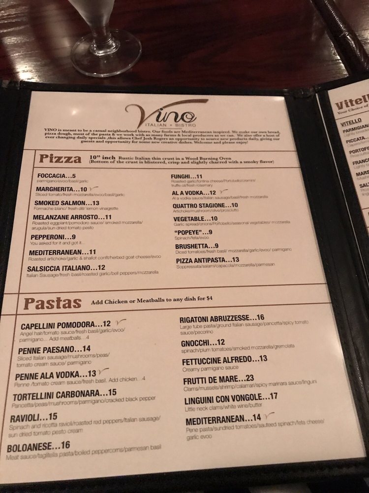 Online Menu Of Vino Italian Bistro Restaurant Chesapeake