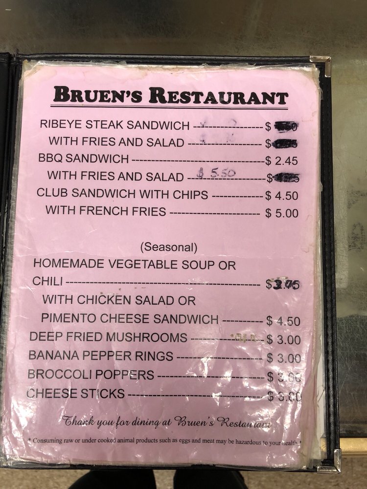 Online Menu of Bruens Restaurant Restaurant, Stanton, Kentucky, 40380
