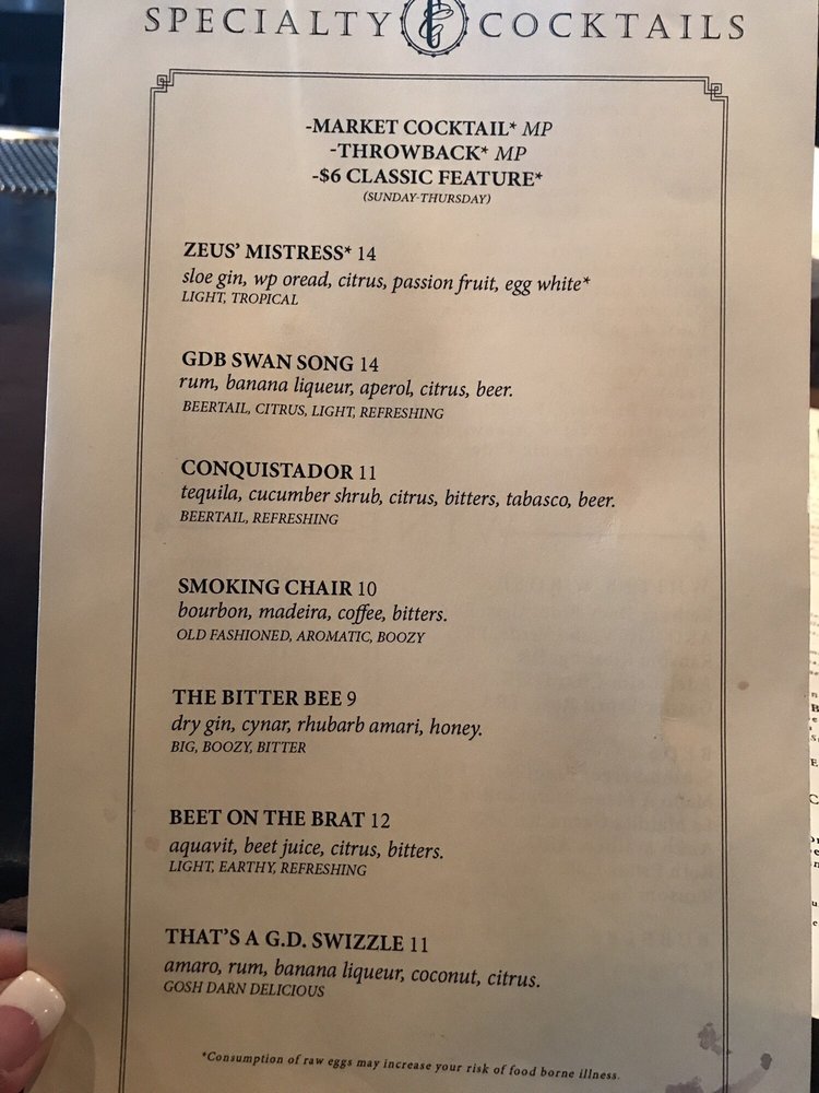 Drink Menu Yelp