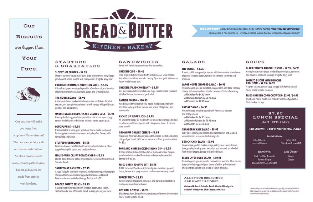 Bread And Butter Kitchen And Bakery Tulsa Menu Bread And Butter Kitchen And Bakery Tulsa Menu