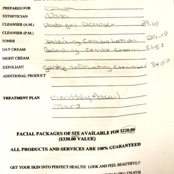 facial prices