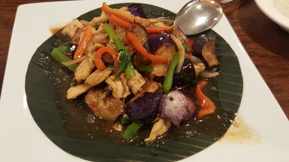 Photo of Chuchote Thai Bistro & Desserts - Las Vegas, NV, United States. stir fried eggplant w/chicken