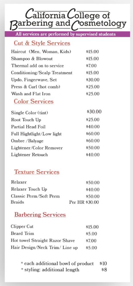 California College of Barbering & Cosmetology