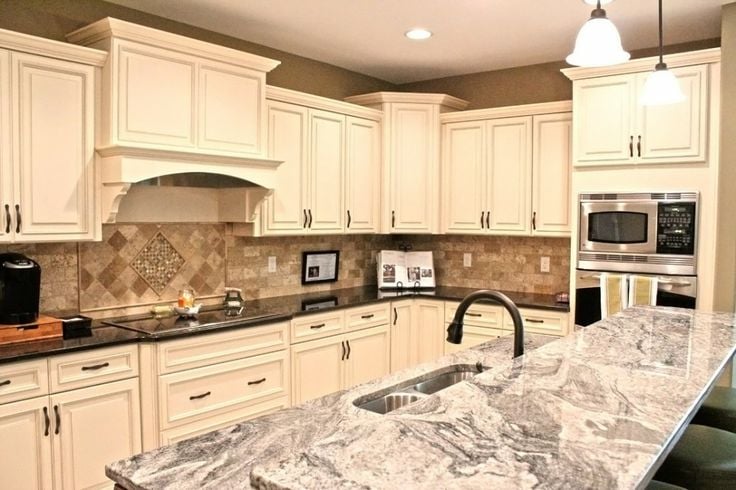 Antique White Maple Glaze Kitchen Cabinets Yelp