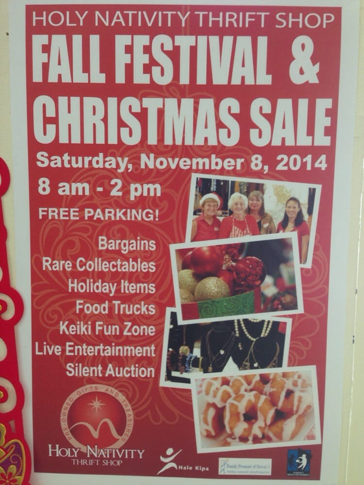 Fall Festival + Xmas Sale on 11/8/14 from 8 am 2 pm. Food trucks