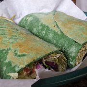 Maize N Blue Deli - Ann Arbor, MI, United States. Veggie sandwich with a spinach wrap