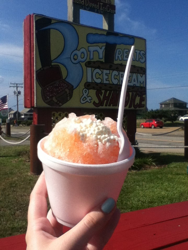 Booty freeze. Peach shaved ice with vanilla mini melts Yelp