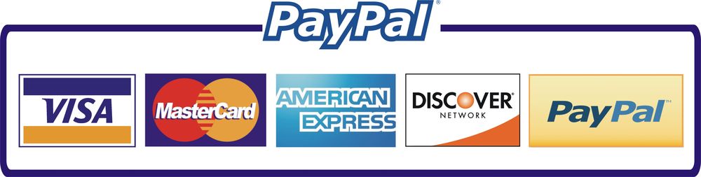 We accept payments via PayPal and all major credit cards