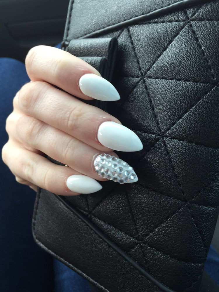 Auto Service Near Me >> White mountain peak nails with silver bling. - Yelp Auto Service Near Me >> White mountain peak nails with silver bling. - Yelp