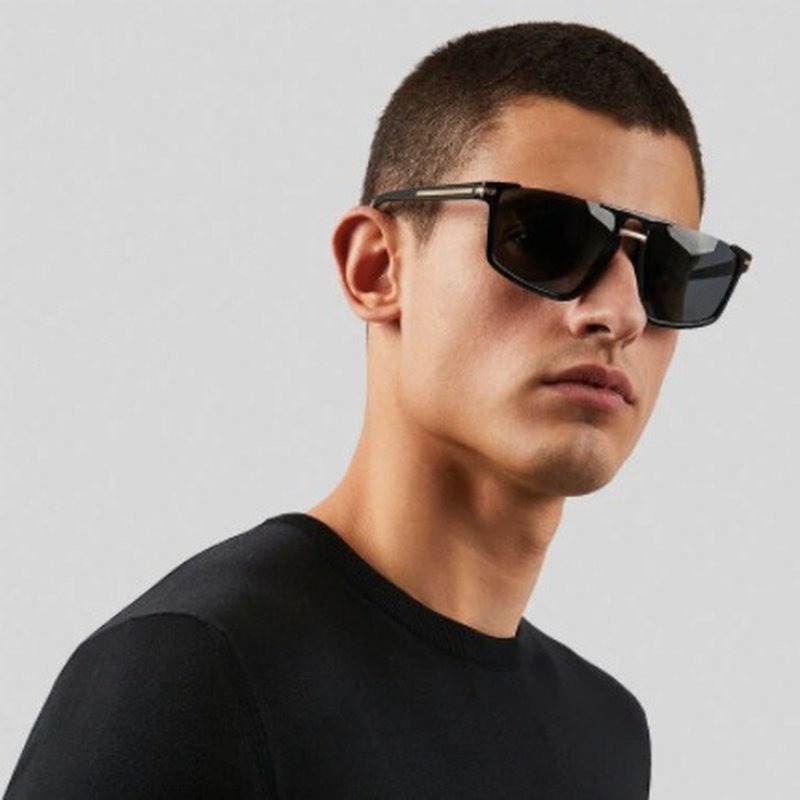 black greca squared sunglasses